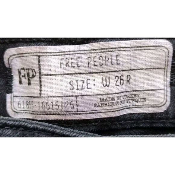 Free People Jeans 26 Black Stretch Raw Cut Ankle - Picture 3 of 15